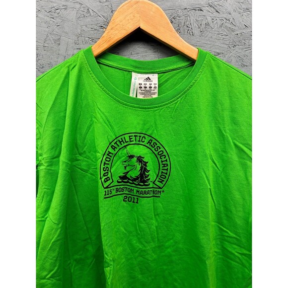 Adidas Boston Marathon 2011 T-Shirt Men’s XL Green Athletic Association - Picture 3 of 7